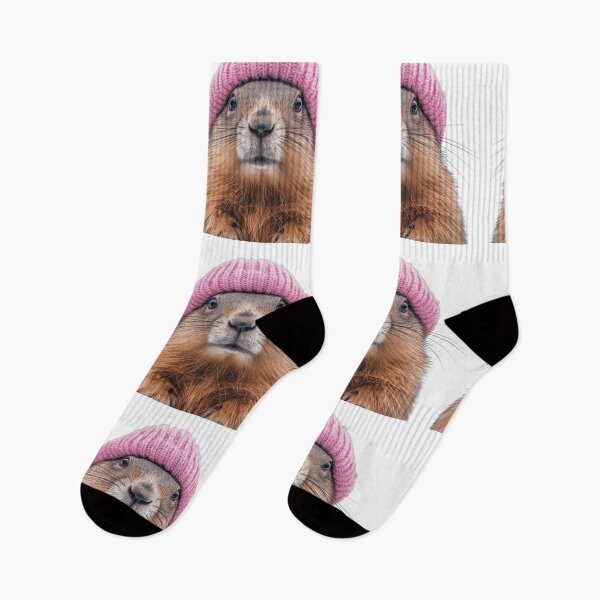 Item preview, Cozy Olympic Marmot Wearing Pink Winter Hat Trendy Animal Fashion Artwork designed and sold by LazyOwlStore.