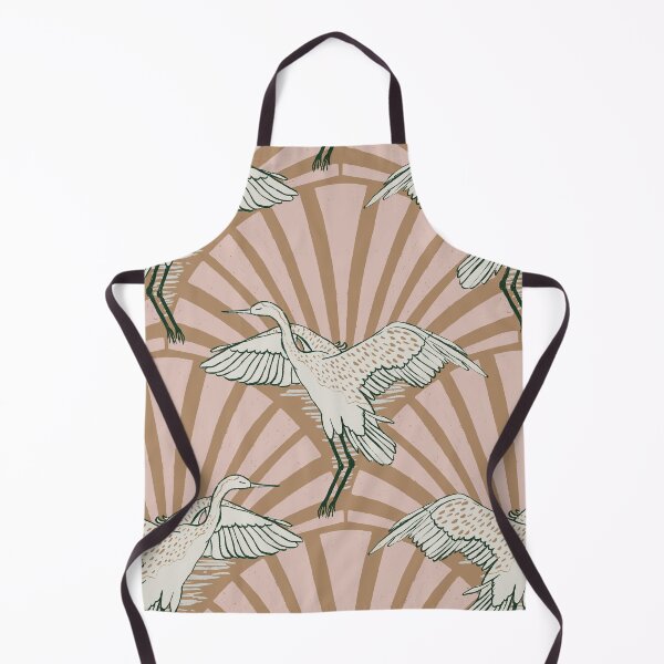 Item preview, Art Deco Crane Elegance - Textured Vintage Bird Pattern Light Taupe L designed and sold by tanyadistudio.