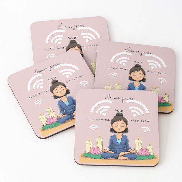 Item preview, Inner Peace vs. Wi-Fi – Funny Self-Care Quote 2 designed and sold by ShivThulirVerse.