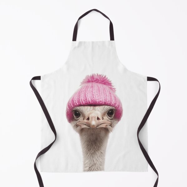 Item preview, Cozy Ostrich Wearing Pink Winter Hat Trendy Animal Fashion Artwork designed and sold by LazyOwlStore.