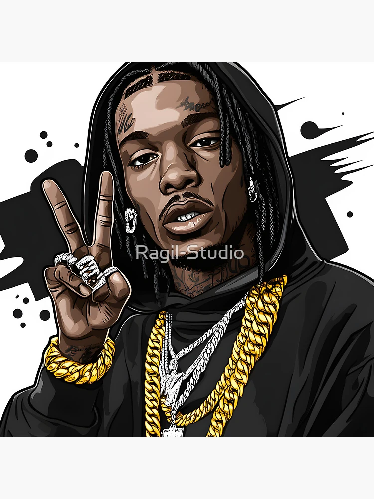 Thumbnail 4 of 4, Clock, Gold Chains & Peace - Street Rapper designed and sold by Ragil-Studio.