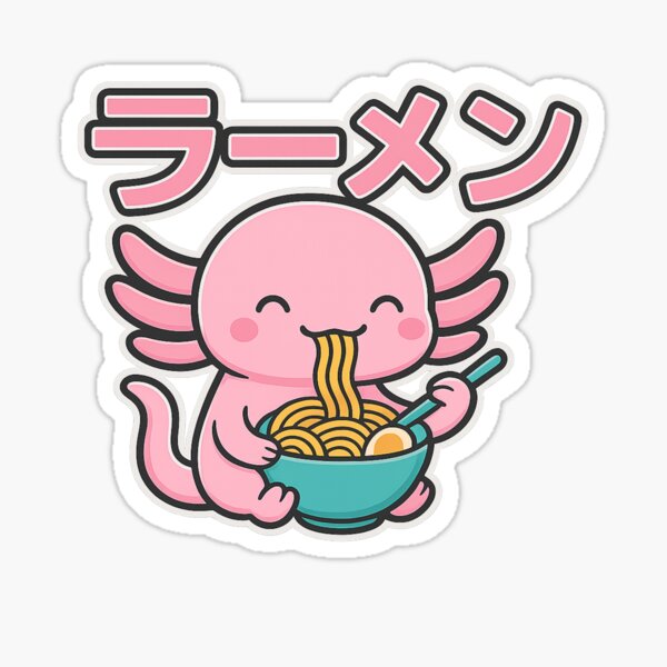Item preview, Axolotl Eating Ramen designed and sold by Roman-Designer.