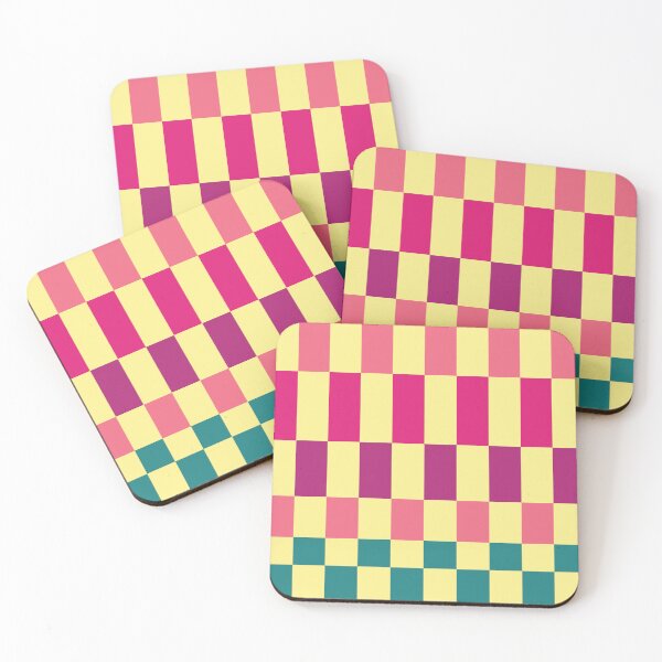Item preview, Vibrant Yellow & Pink & Green Irregular Checkerboard And Stripes designed and sold by lamaddalena.