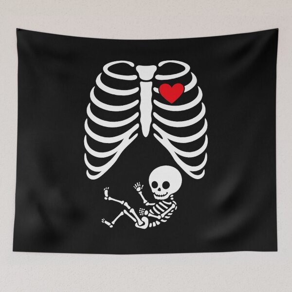 Item preview, Skeleton Love: Baby in the Ribcage" – Gothic Anatomy Heart Design designed and sold by ZingZone.