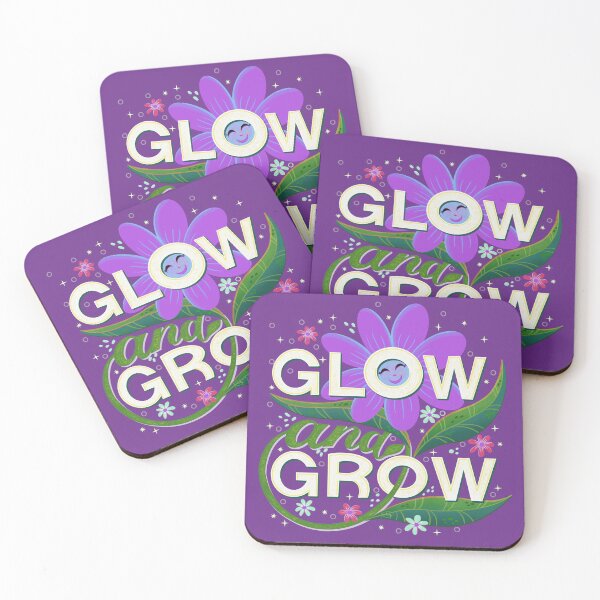 Item preview, Glow and Grow - purple flower - Positive quote designed and sold by Kaushlydraw.