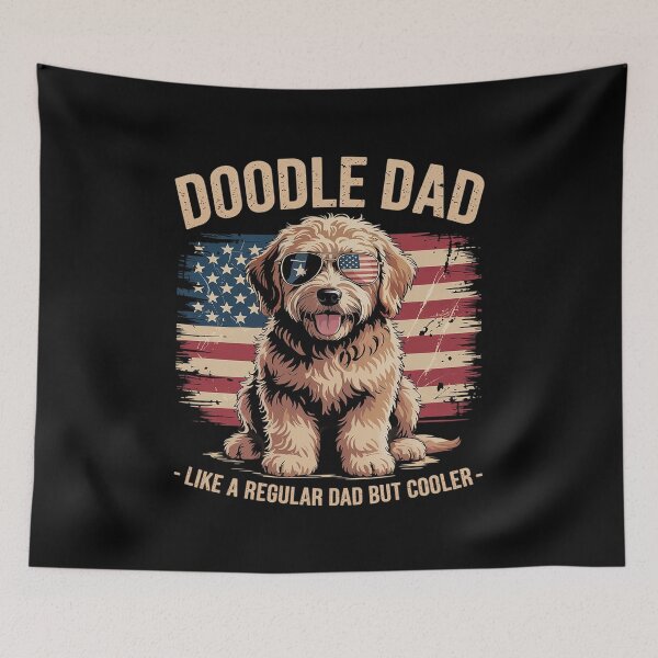 Item preview, Doodle Dad Goldendoodle Regular Dad But Cooler American Flag designed and sold by brynatshop.