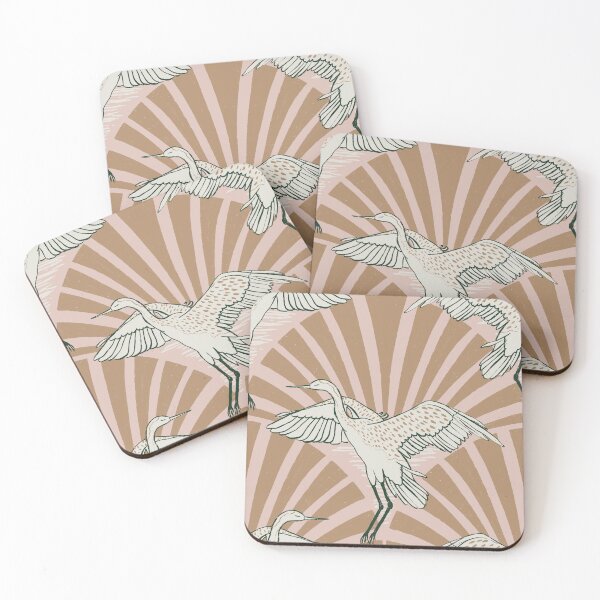 Item preview, Art Deco Crane Elegance - Textured Vintage Bird Pattern Cavern Pink L designed and sold by tanyadistudio.