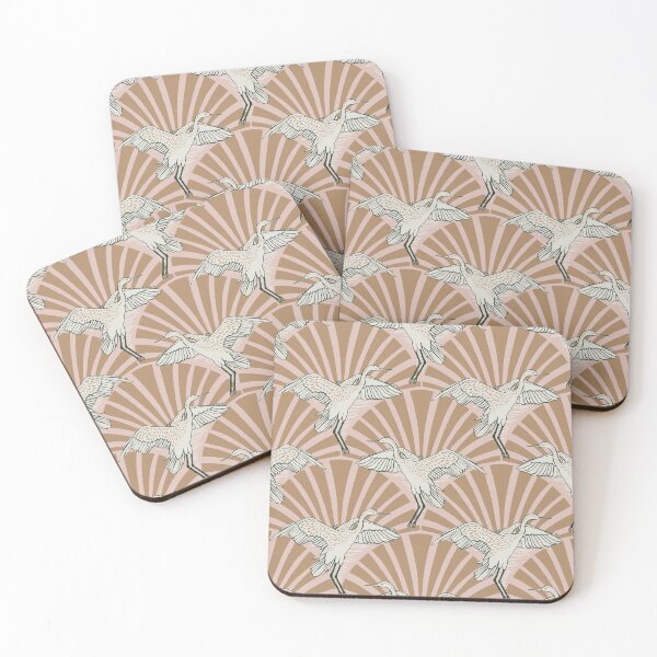 Item preview, Art Deco Crane Elegance - Textured Vintage Bird Pattern Cavern Pink M designed and sold by tanyadistudio.