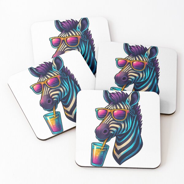 Item preview, Urban Zebra with Sunglasses and Juice – Funky Pop Art Animal designed and sold by WolfPixelRo.