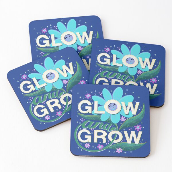 Item preview, Glow and Grow - Blue flower - Positive quote designed and sold by Kaushlydraw.