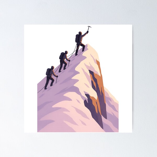 Item preview, Alpine Climbers on Snowy Mountain designed and sold by Wandertrace.
