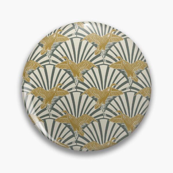 Item preview, Art Deco Crane Elegance - Textured Vintage Bird Pattern Storm Dust S designed and sold by tanyadistudio.