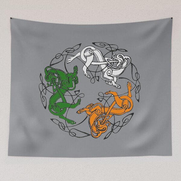 Item preview, Dogs of Dál Riata (green white and orange) designed and sold by Murph's Images.