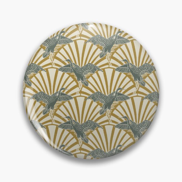 Item preview, Art Deco Crane Elegance - Textured Vintage Bird Pattern Luxor Gold  S designed and sold by tanyadistudio.