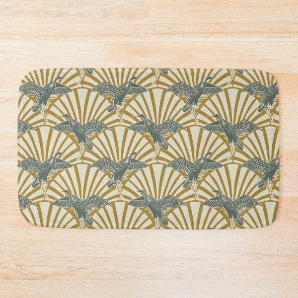 Item preview, Art Deco Crane Elegance - Textured Vintage Bird Pattern Luxor Gold M designed and sold by tanyadistudio.