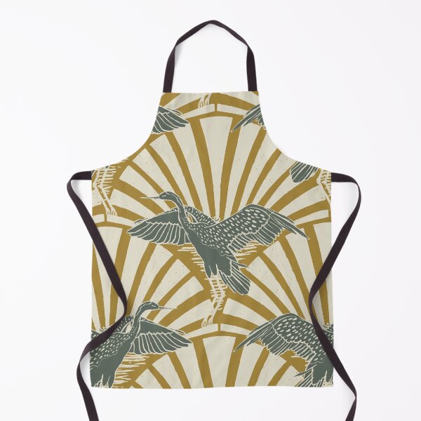 Item preview, Art Deco Crane Elegance - Textured Vintage Bird Pattern Luxor Gold L designed and sold by tanyadistudio.