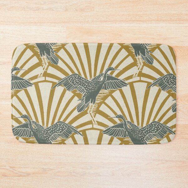 Item preview, Art Deco Crane Elegance - Textured Vintage Bird Pattern Luxor Gold L designed and sold by tanyadistudio.