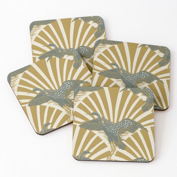 Item preview, Art Deco Crane Elegance - Textured Vintage Bird Pattern Dirty White L designed and sold by tanyadistudio.