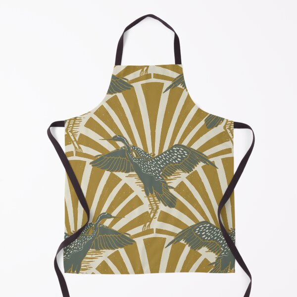 Item preview, Art Deco Crane Elegance - Textured Vintage Bird Pattern Dirty White L designed and sold by tanyadistudio.