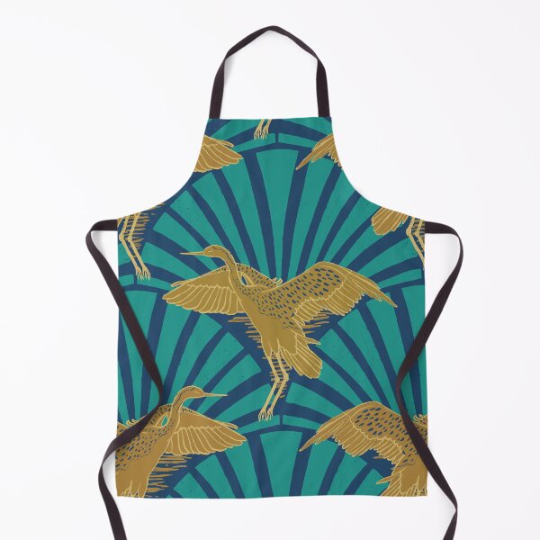 Item preview, Art Deco Crane Elegance - Textured Vintage Bird Pattern Indigo L designed and sold by tanyadistudio.