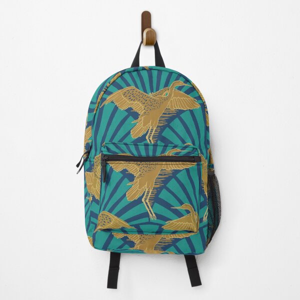Item preview, Art Deco Crane Elegance - Textured Vintage Bird Pattern Indigo M designed and sold by tanyadistudio.