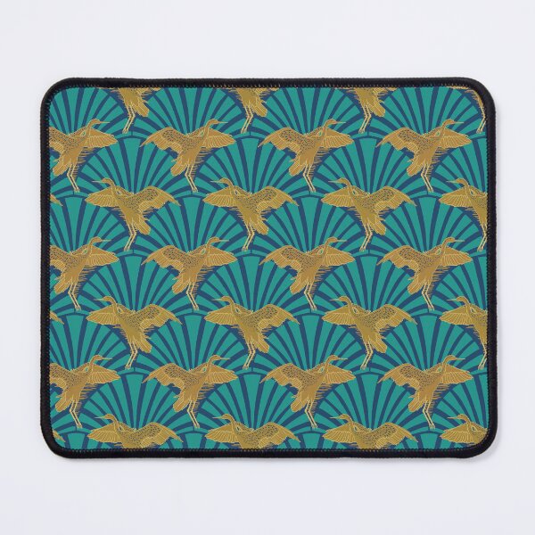 Item preview, Art Deco Crane Elegance - Textured Vintage Bird Pattern Indigo S designed and sold by tanyadistudio.
