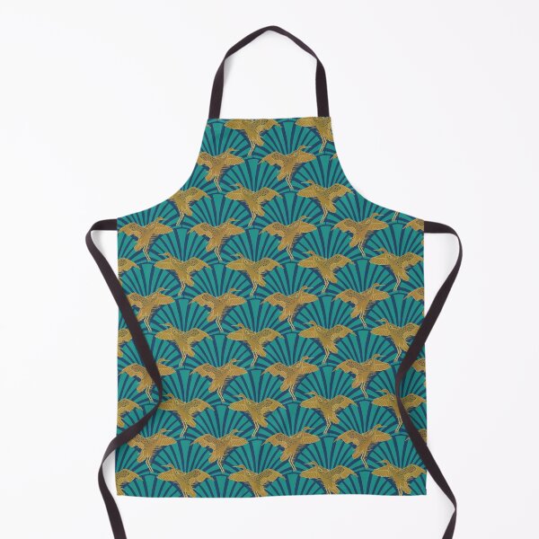 Item preview, Art Deco Crane Elegance - Textured Vintage Bird Pattern Indigo S designed and sold by tanyadistudio.