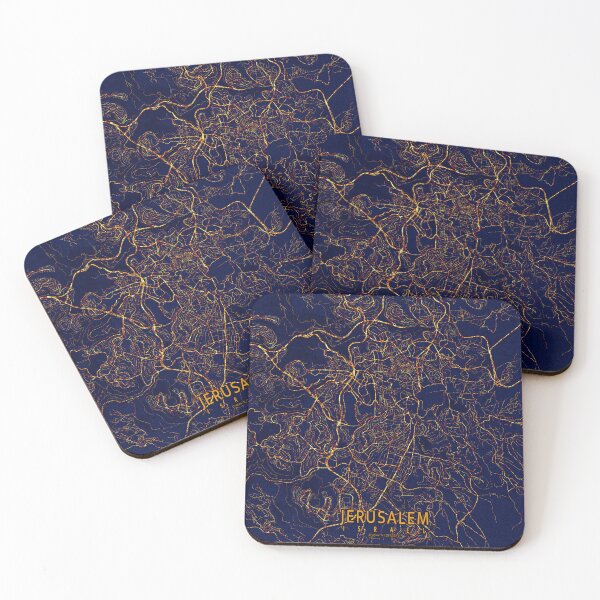 Item preview, Jerusalem, Israel Map - City At Night  designed and sold by deMAP.