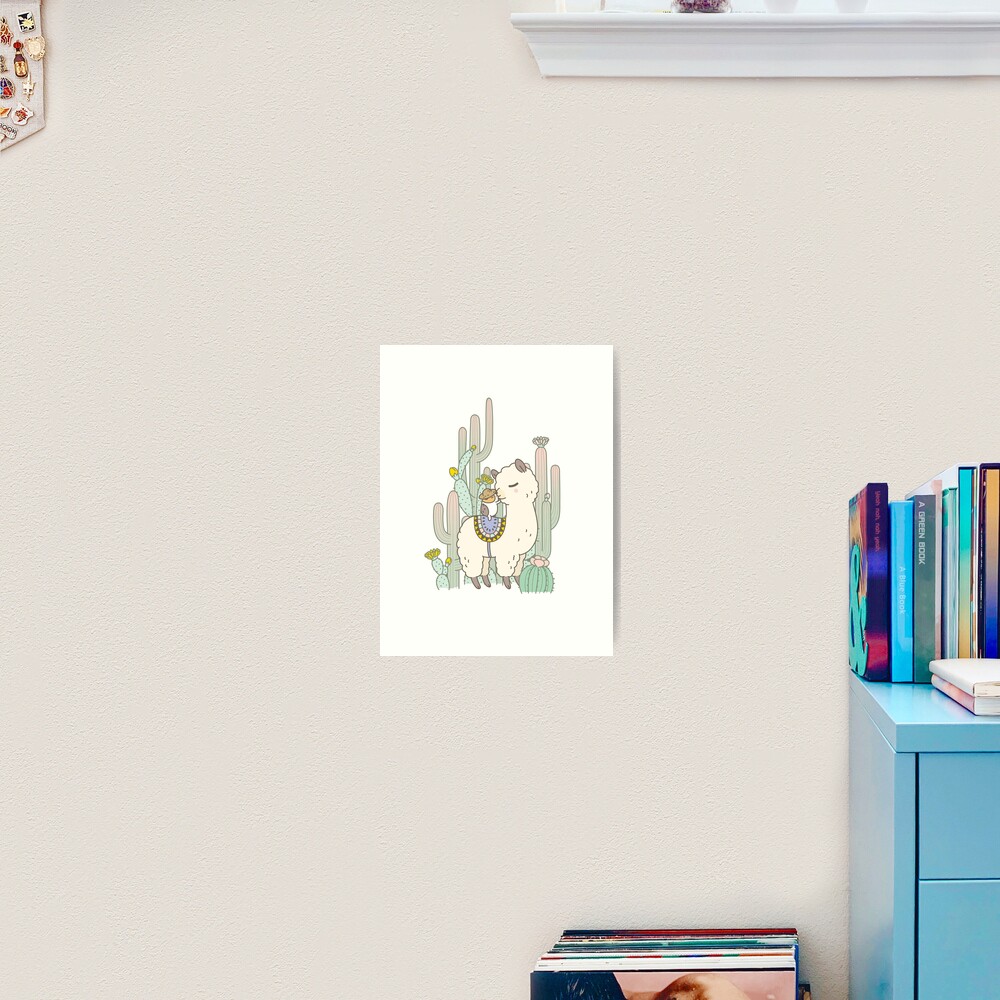 Alpaca Kiss Art Print