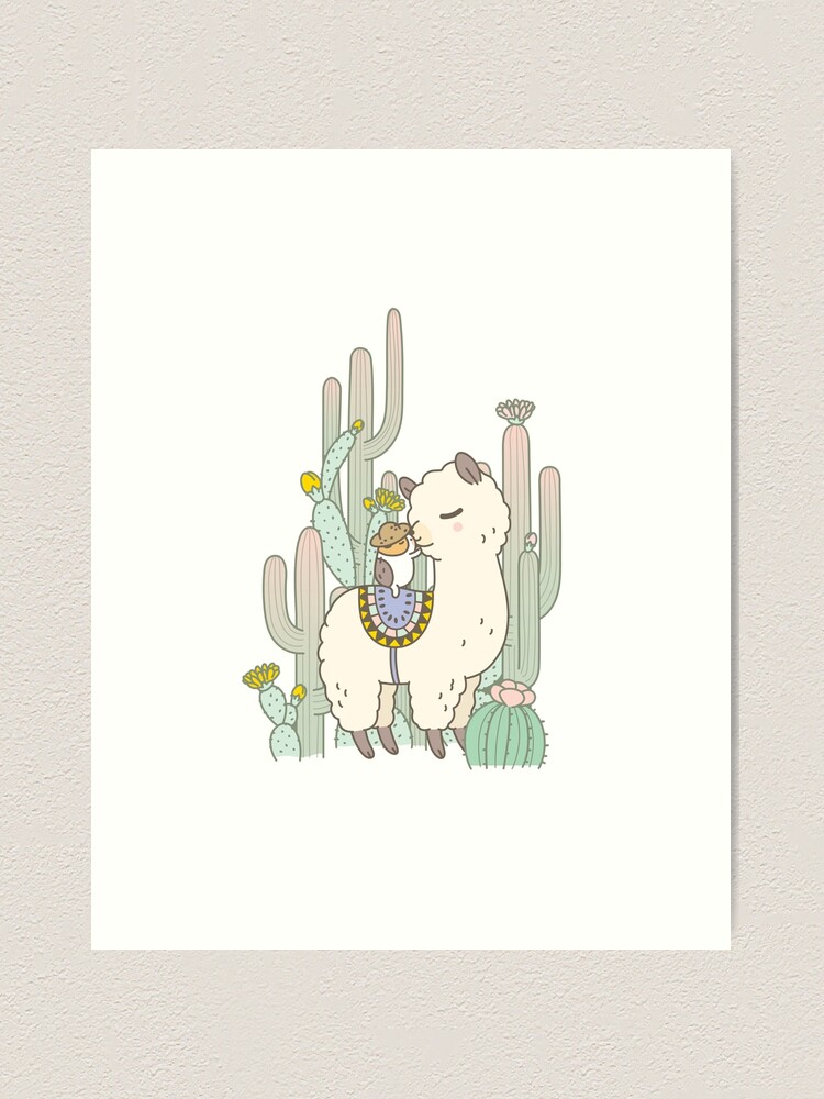 Alternate view of Alpaca Kiss Art Print