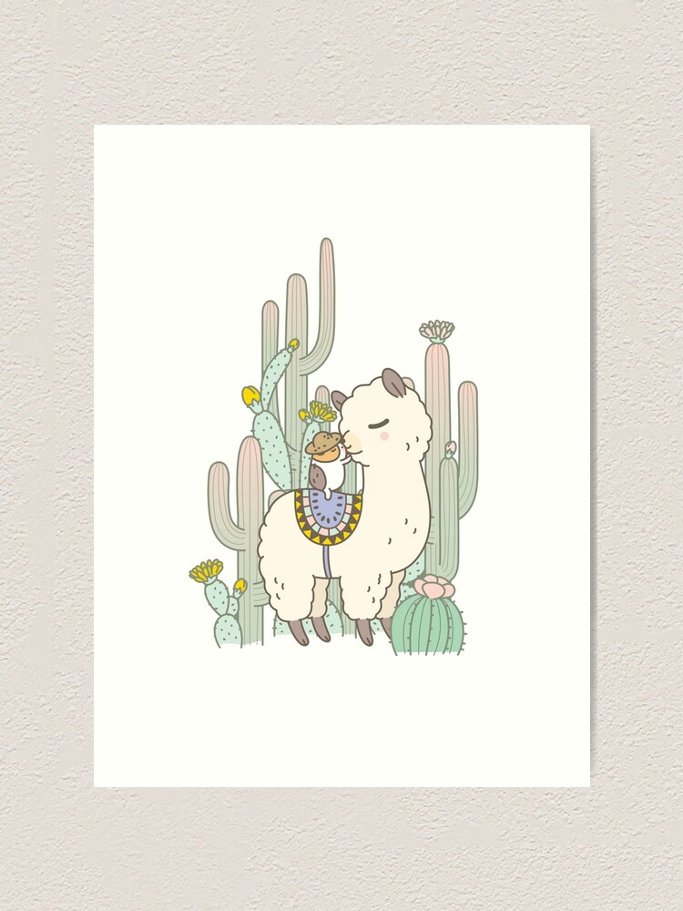 Alternate view of Alpaca Kiss Art Print