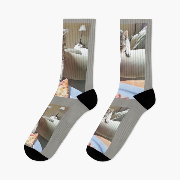 Item preview, Funny Hungry Cat Reaching for Pizza – Hilarious Cat Meme Design designed and sold by VinBasis.