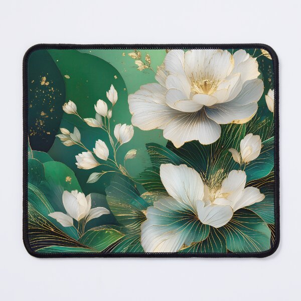 Item preview, Mid Century Botanical Retro Geometric Leaves Florals Green White designed and sold by Prints and Lifestyle.