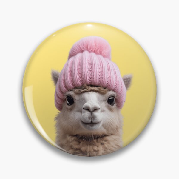 Item preview, Cozy Alpaca Wearing Pink Winter Hat Trendy Animal Fashion Artwork designed and sold by LazyOwlStore.