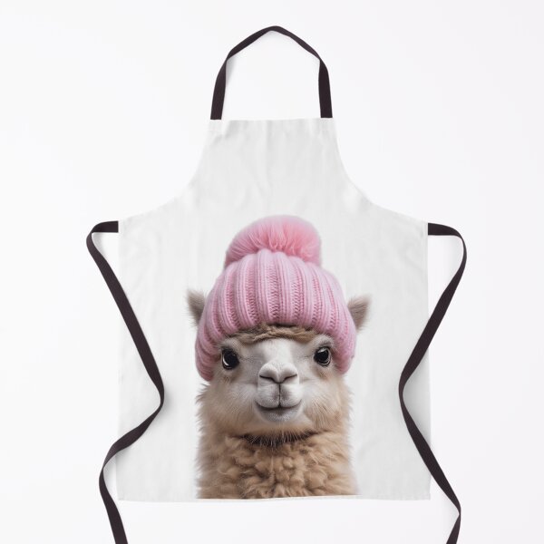 Item preview, Cozy Alpaca Wearing Pink Winter Hat Trendy Animal Fashion Artwork designed and sold by LazyOwlStore.