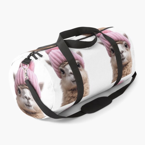 Item preview, Cozy Alpaca Wearing Pink Winter Hat Trendy Animal Fashion Artwork designed and sold by LazyOwlStore.