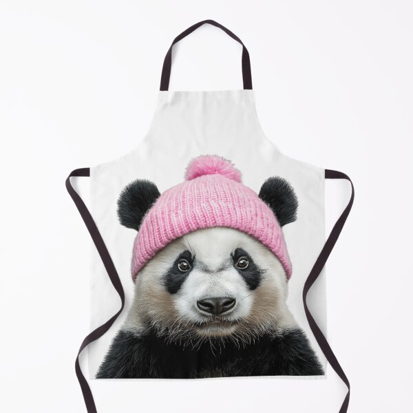Item preview, Cozy Panda Wearing Pink Winter Hat Trendy Animal Fashion Artwork designed and sold by LazyOwlStore.