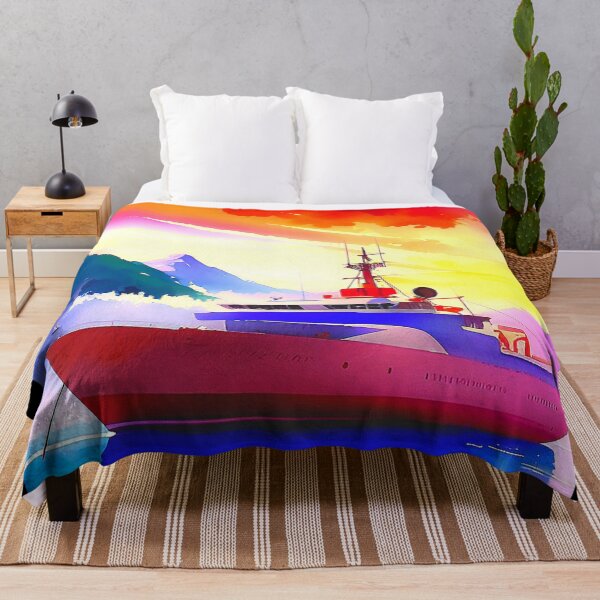 Item preview, Landscape with ship on the river and mountains in the background. designed and sold by Giulivo Store Graphic.