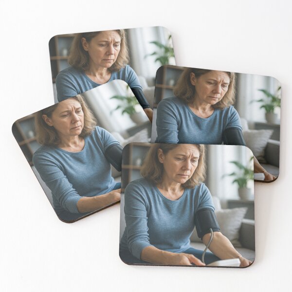 Item preview, Woman Checking Blood Pressure at Home designed and sold by soulofalion.