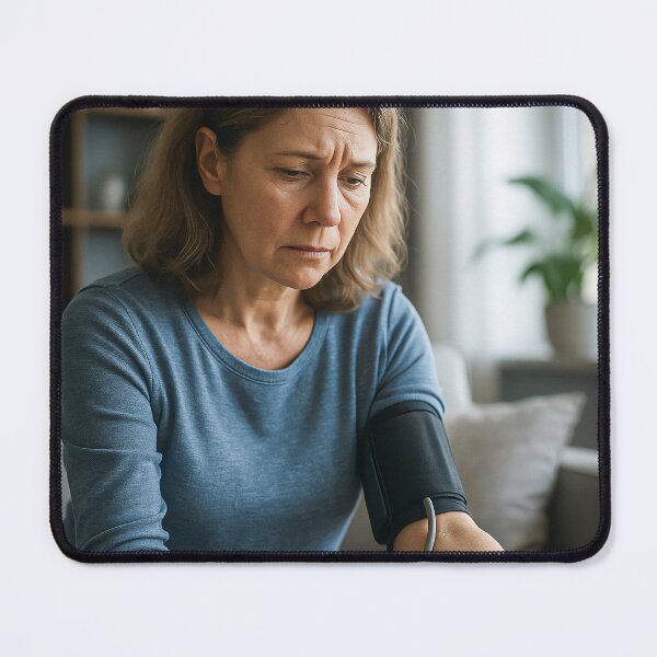 Item preview, Woman Checking Blood Pressure at Home designed and sold by soulofalion.