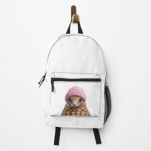 Item preview, Cozy Pangolin Wearing Pink Winter Hat Trendy Animal Fashion Artwork designed and sold by LazyOwlStore.