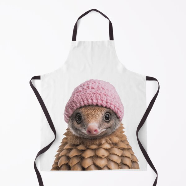Item preview, Cozy Pangolin Wearing Pink Winter Hat Trendy Animal Fashion Artwork designed and sold by LazyOwlStore.