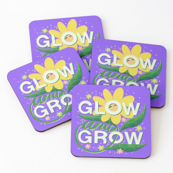 Item preview, Glow and Grow - Yellow flower - Positive quote designed and sold by Kaushlydraw.