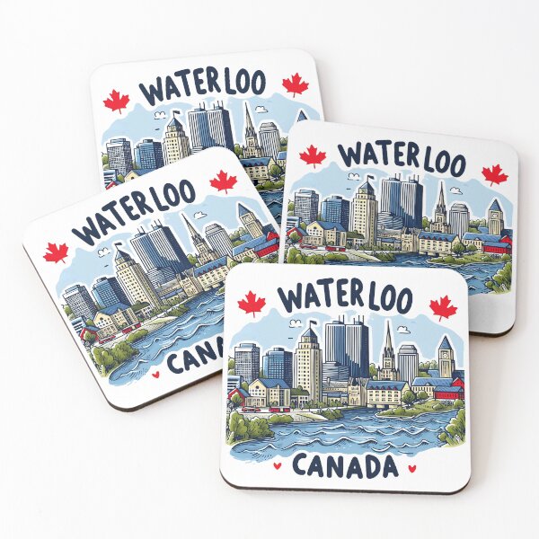 Item preview, Waterloo Ontario Canada Colorful Skyline  designed and sold by HowToCanadian.