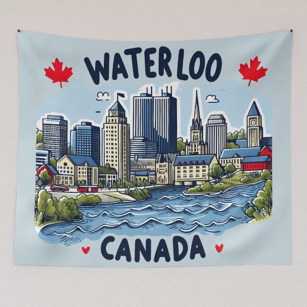 Item preview, Waterloo Ontario Canada Colorful Skyline  designed and sold by HowToCanadian.
