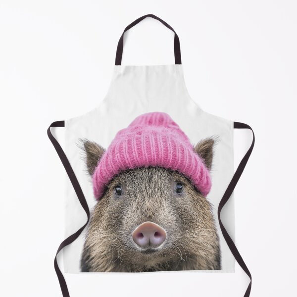 Item preview, Cozy Peccary Wearing Pink Winter Hat Trendy Animal Fashion Artwork designed and sold by LazyOwlStore.