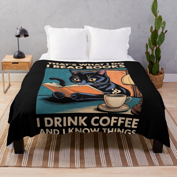 Item preview, Black Cat I Read Books I Drink Coffee And I Know Things designed and sold by brynatshop.