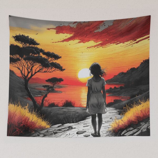 Item preview, Girl in Sunset designed and sold by NoraRoseArts.