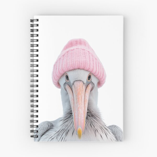 Item preview, Cozy Pelican Wearing Pink Winter Hat Trendy Animal Fashion Artwork designed and sold by LazyOwlStore.