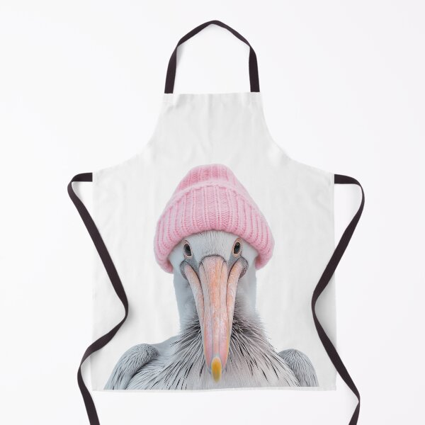 Item preview, Cozy Pelican Wearing Pink Winter Hat Trendy Animal Fashion Artwork designed and sold by LazyOwlStore.
